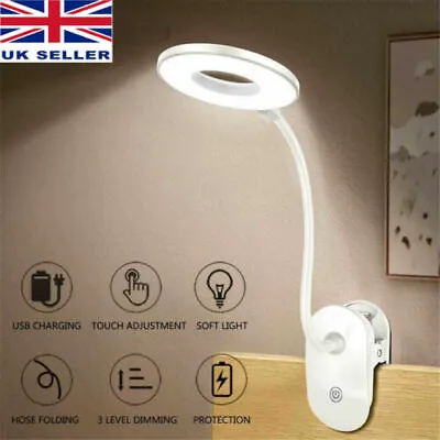 £9.39 • Buy Dimmable USB Rechargeable LED Study Night Light Table Desk Bedside Reading Lamp