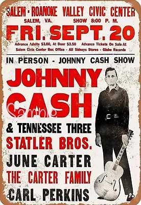 JOHNNY CASH Garage Rustic Look Vintage Tin Signs Man Cave Shed & Bar AU SELLER • $10