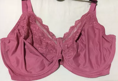 M&S UNDERWIRED NONPADDED MINIMISER FULLCUP Bra With LACE RASPBERRY PINK Size 40G • £11.99