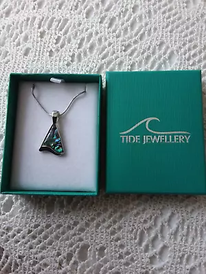 NWD Tide Jewellery Paua Abalone Shell Sail Design Pendant Necklace (ref: TJ722) • £6.50