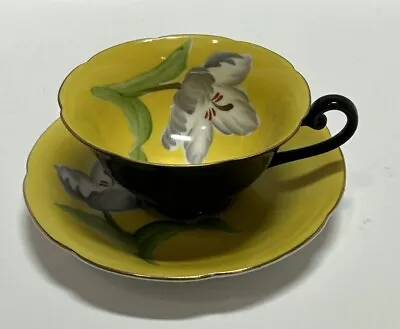 Vintage Tea Cup & Saucer Yellow Trimont  Made In Occupied Japan Floral No Flaws • $24