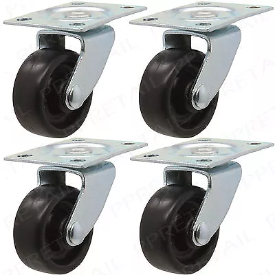 £6.78 • Buy 4x SMALL NYLON SWIVEL CASTOR WHEELS SET 30mm Caster Cart Trolley Mini Dolley