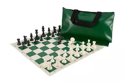 Superior Chess Set Combo- Triple Weighted Pieces | Vinyl Chess Board | Chess Bag • $29.95