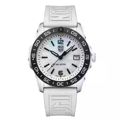 Luminox Swiss Made Watch Pacific Diver Ripple Dive 39mm 3128M White Rubber Band • $645