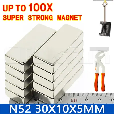 N52 Magnets Rare Earth Cuboid Super Strong Neodymium Block DIY Home Magnet AU • $8.79
