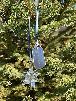 K9 Crystal Star Ornament 12 Point With Custom Dog Tag MY HERO A STAR IS BORN • $39.99