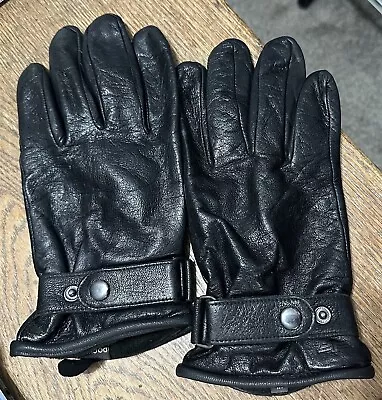 Dockers Men's Gloves X Large Black Leather Lined Adjustable Driving Gloves • $14.99