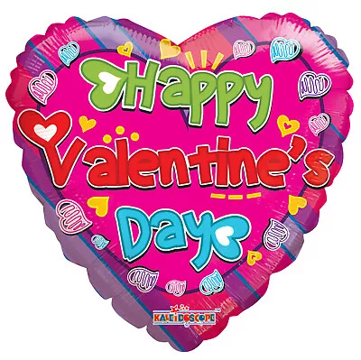 Happy Valentine's Day Love Hearts Valentine 18  Foil Mylar Balloons   A • $2.95