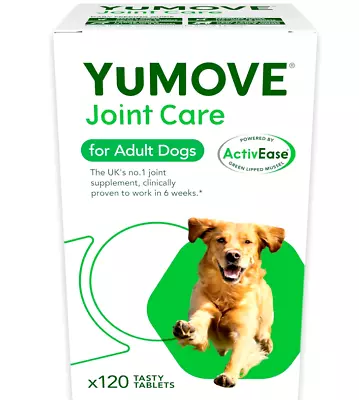 Lintbells YuMOVE Dog Joint Care Supplement For Adult Dogs 120 Tasty Tablets UK • £20