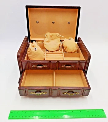 £9.99 • Buy MELE Art Deco Inspired Wooden Jewellery Box Drawer Lid Size 27 X 17 X 13.5 Cm
