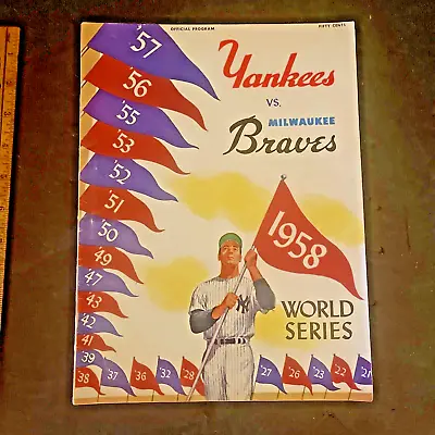 Yankees Vs. Milwaukee Braves 1958 World Series Official Program • $58