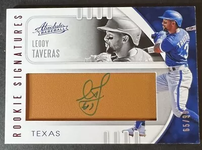 Leody Taveras 2021 Panini Absolute Auto Patch Relic Rookie #d 65/99 Rangers • $14.99