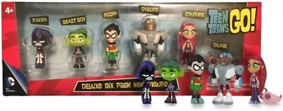 Teen Titans Go! Deluxe 6 Pack Figure Set Mini Beast Boy Raven Silkie Starfire • $24