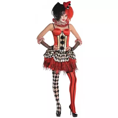 Vintage Clown Corset Costume Halloween Fancy Dress • $25.50