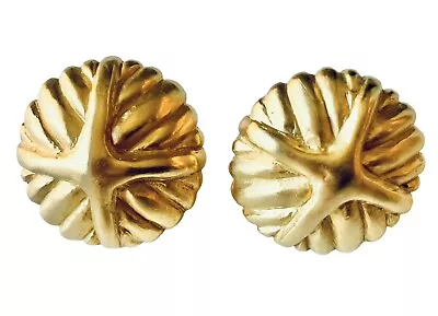 Vintage Givenchy Earrings Pierced Brushed Gold Tone Signed • $40.25