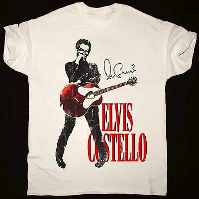 Elvis Costello Red Guitar T-Shirt Cotton Men S-5XL Shirt 1CM1767 • $17.09