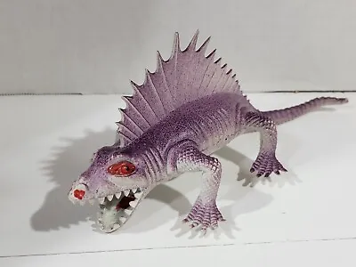 Imperial Dimetrodon 9  Purple Dinosaur Figure Vintage 1977 Hong Kong Rubber Toy • $9.74
