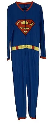 DC COMIC SUPERMAN ONE PIECE W/ CAPE Cosplay Costume ADULT  Mens Medium Pajamas • $9