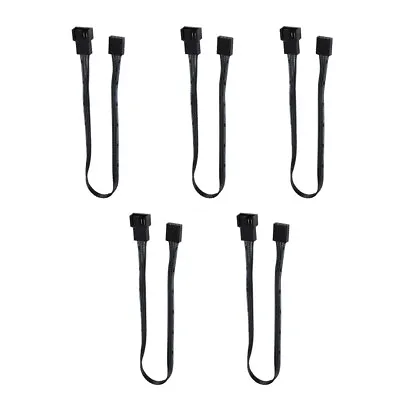 5PCS Black 4 Pin PWM Cable Connector Power Case Fan Extension Wire For Computer • £4.33