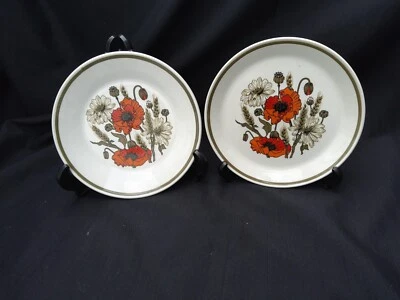 £4.50 • Buy Set Of Two Vintage J&G Meakin Studio Poppy Teaplates