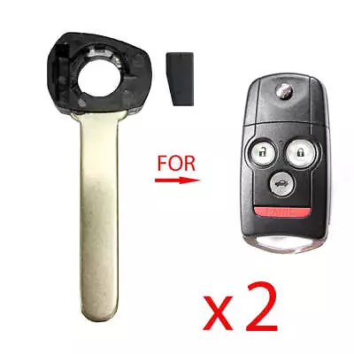 New Keyless Remote Flip Key Uncut Blade With Chip Replacement For Acura (2 Pack) • $15.32