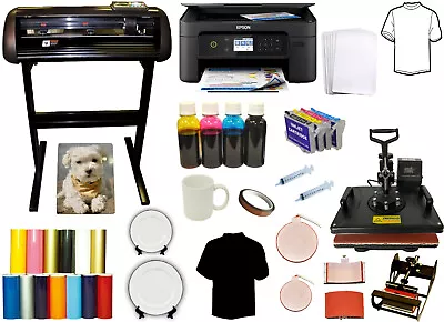 Vinyl Cutter Plotter 28 1000g Wireless Sublimation Printer 5in1 Combo Heat Press • $899.99