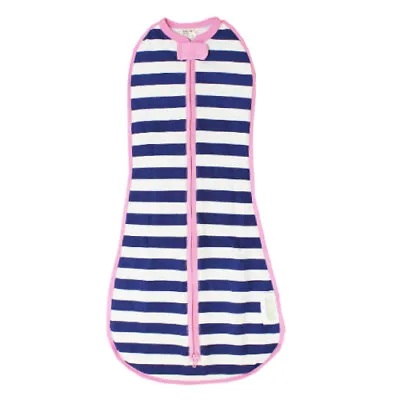 $20.50 • Buy Woombie 5-13 Lbs 0 - 3 Month Swaddle Original Navy Stripe Pink Girls Newborn NEW