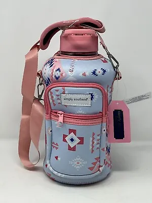 Simply Southern 2-Liter Water Jug In Fabric Casing W/Pockets & Carry Strap NEW!! • $24.89