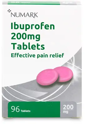 Ibuprofen 200mg Tablets -  96  Tablets UK Pharmacy (Brands Vary) SHORT EXPIRY • £2.99