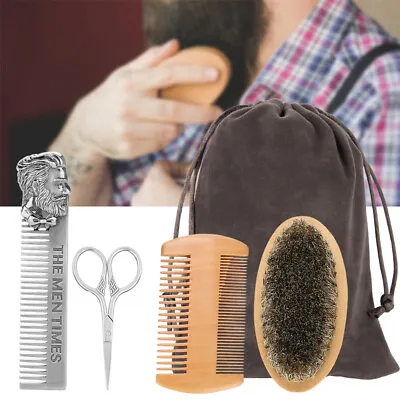 £15.59 • Buy Beard Care Kit Tool Set Grooming Mustache Trimming Travel Scissors Comb Travel