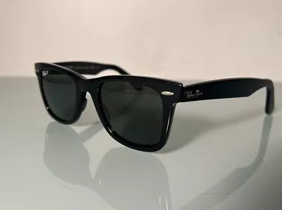 Ray-Ban RB2140 901 50-22 Wayfarer Green Lenses Unisex Classic Sunglasses - Black • $32