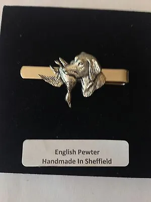 A25 Labrador & Duck  English Pewter Emblem On A Tie Clip (slide) • £9.95