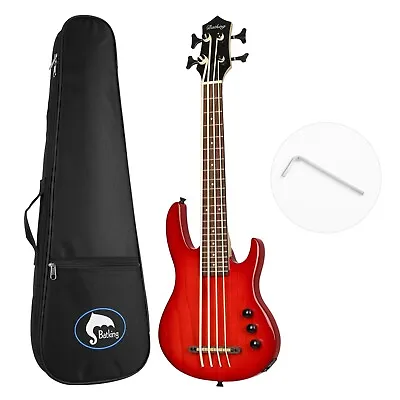 Batking Ukulele Electric Bass Uke Aquila String F/Italy EADG Ash Wood Body W/Bag • $199.99