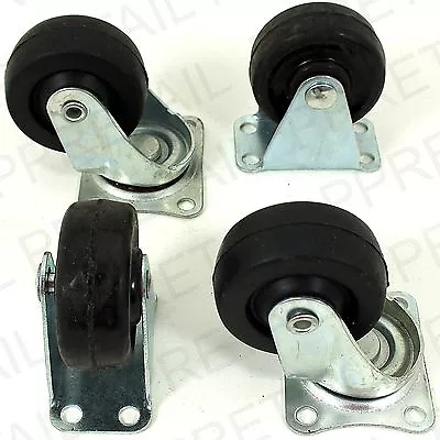 £6.71 • Buy 4 METAL WHEEL CASTORS 2 SWIVEL - 2 FIXED Caster Furniture Cabinet FAST POST