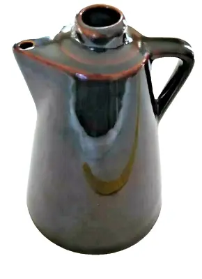 Mid Century Modern Brown Abstract Pottery Tea Pot 32 Ounce MCM Handcrafted Art • $32.20