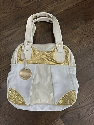 Gustto Large Leather Purse Designer White/gold • $30