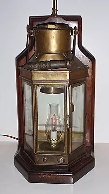 Antique Maritime Solid Brass Ship's Mast Light/Lantern • $350