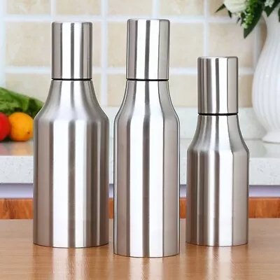 Olive Oil Pourer Vinegar Dispenser Stainless Steel Cooking Oil Jar Can Bottle • £9.89