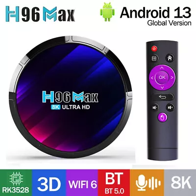 Wifi 6 Android 13.0 HDR Smart TV Equipment H96 MAX Decoder Quad-Core Rockchip AU • $54.99