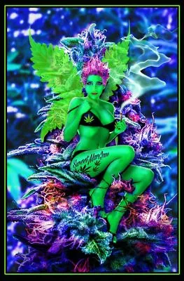 Weed Fairy Non-Flocked Blacklight Poster 24x36 Inches • $13.49