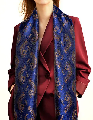 Fashion Mens Silk Scarf Tie Floral Paisley Long Italy Designer Mens Shawl Wrap • £14.99