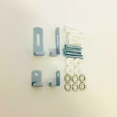 Hanging Mirror/Glass Adjustable Kit Wall Bracket Mounting Clip Set Screw Fixings • £4.75