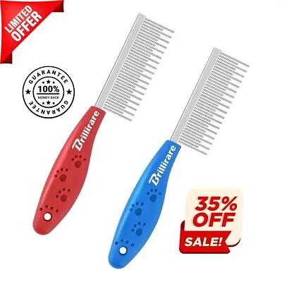 2 Pack Pet Combs Grooming Comb For Dog & Cat Short And Long Teeth Deshedding.. • $5.60