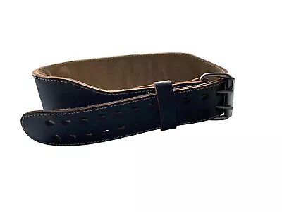 Altus Leather Weight Lifting Belt Size L Black Genuine Athletic Workout 2 Prong • $24.89