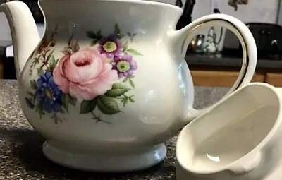 Antique Sadler English Bone China Floral Teapot • $20.95
