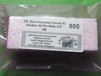 40 Pin  Wide 0.6  3M ZIF Zero Insertion Force IC Socket ??g 805 • £2.98