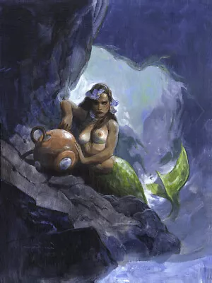 THE MERMAID CAVE! 16x20 Mike Hoffman Oceanic Stretched Canvas Print! • $49.95