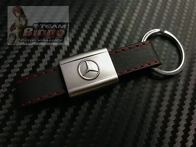 Suits Mercedes Leather Strap Car LOGO Car Keyring Keychain Metal C63 G63 E63 AMG • $15.99