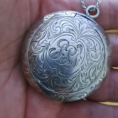 Vintage Sterling Silver Victorian Era Trinket Pill Box • $85