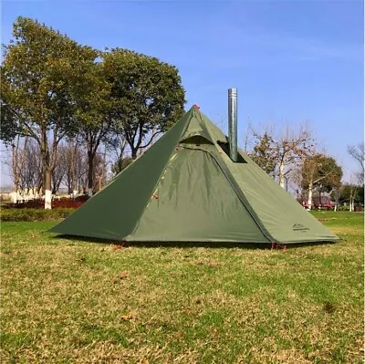 Camping Survival Hunting Winter Tent Teepee Pyramid With Stove Vent Jack 2 Man  • $51.56